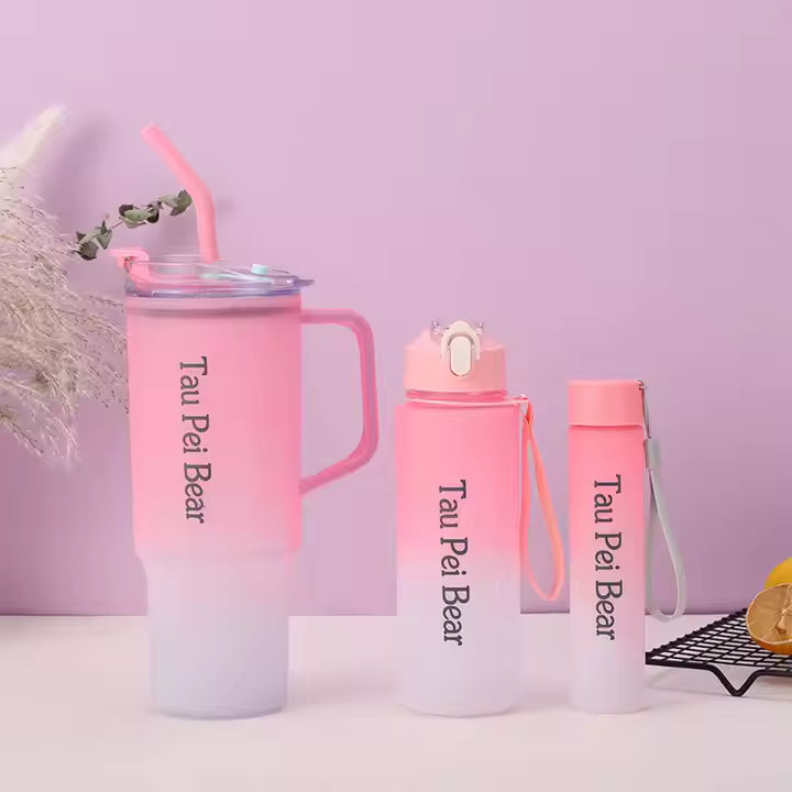 🧃 Ensemble Gourde 3-en-1 – 1,2 L avec poignée & paille.